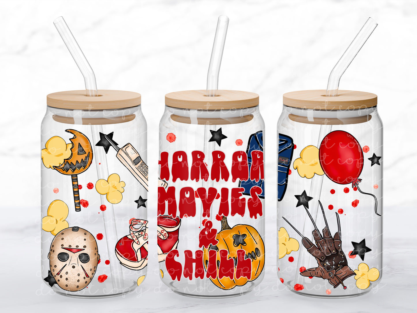 Horror Movies 16oz Glass Wrap