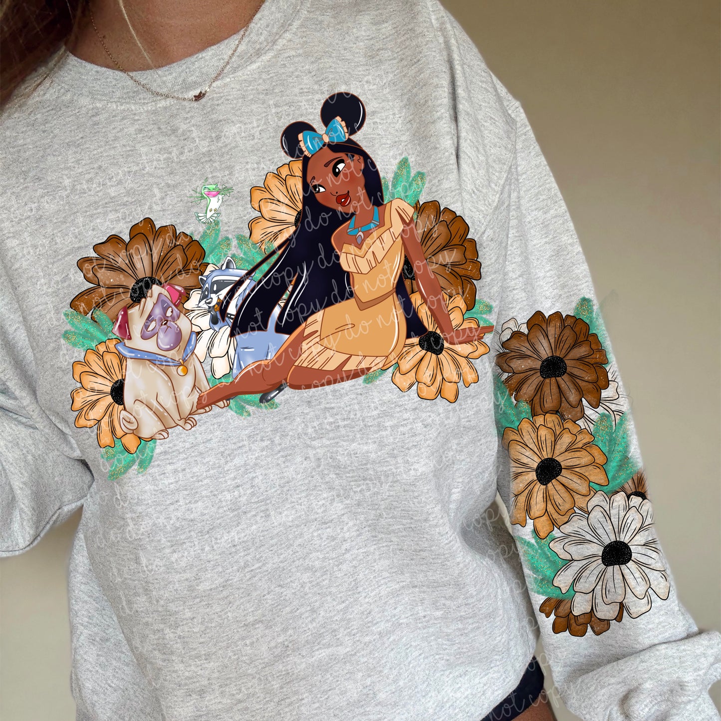 Floral Pocahontas w/Sleeve PNG