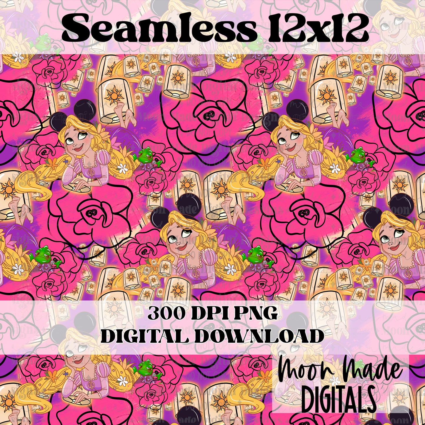 Floral Rapunzel Seamless