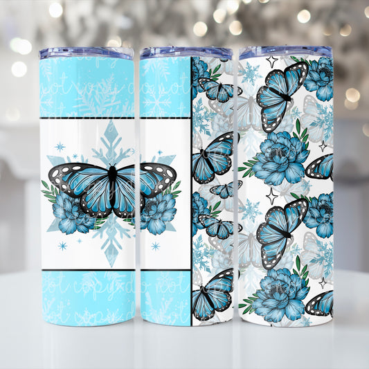 Winter Butterfly Tumbler Wrap