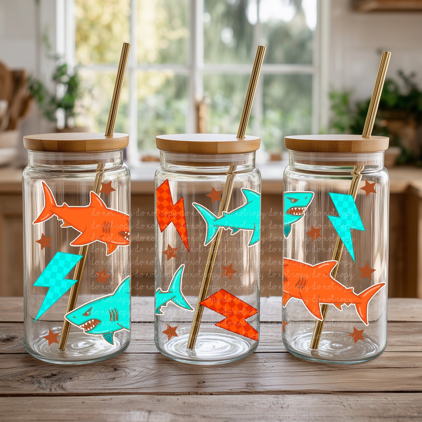 Blue Orange Shark 16 oz