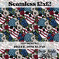 Floral Flag Skull Seamless