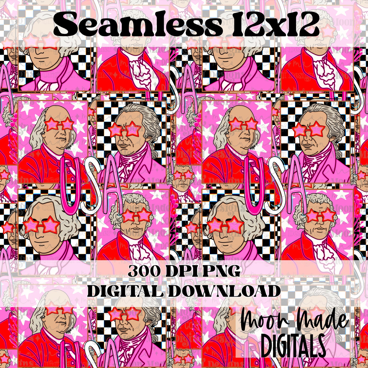 Pink USA Presidents Seamless