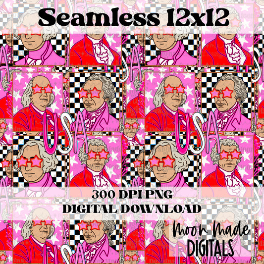 Pink USA Presidents Seamless