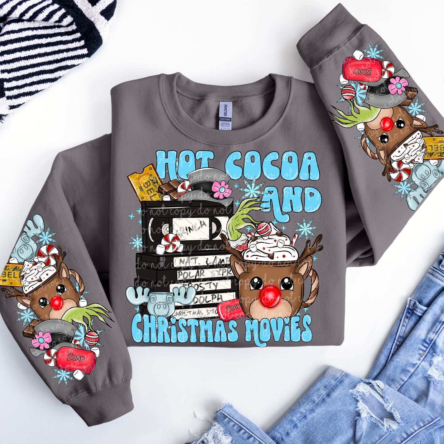 Hot Cocoa & Christmas Movies w/ Sleeves PNG