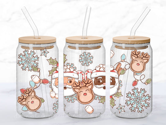 Merry Mugs 16oz Glass Wrap