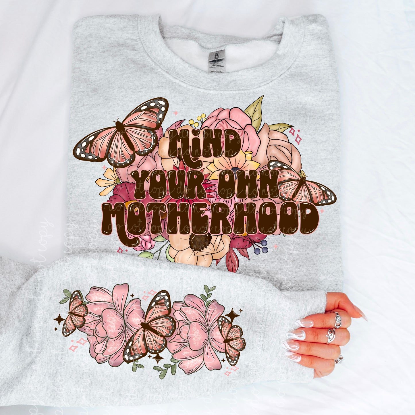 Mind Your Own Motherhood w/ Sleeve PNG (One Has Curse Word One Does Not)