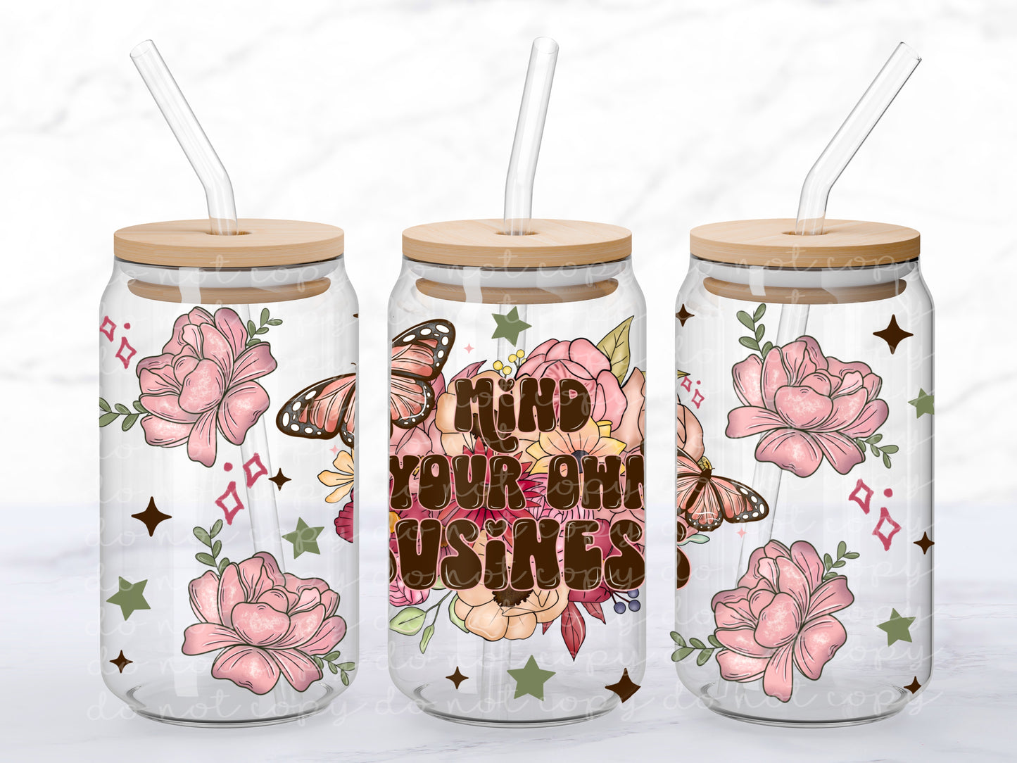 Mind Your Own Business 16oz Glass Wrap