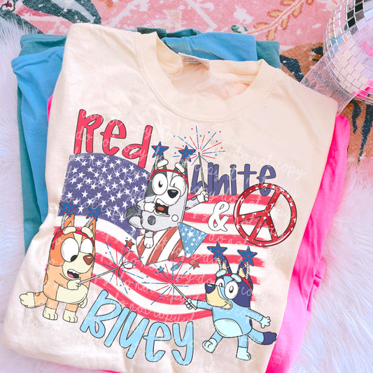 Red White and Bluey PNG