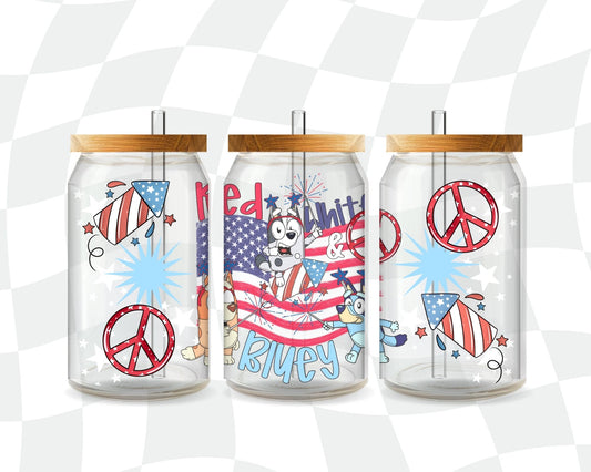 Red White and Bluey 16 oz