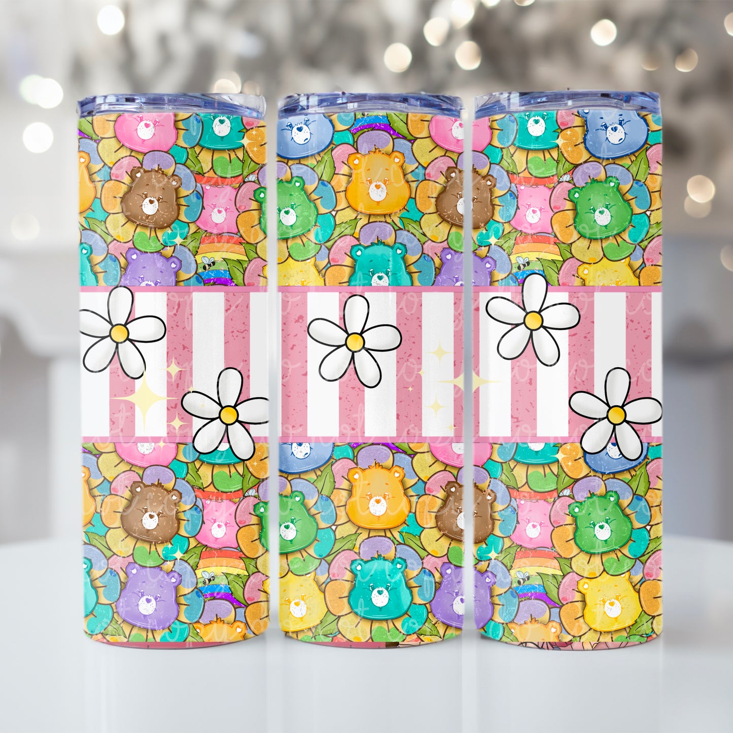 Colorful Bear Flowers Tumbler