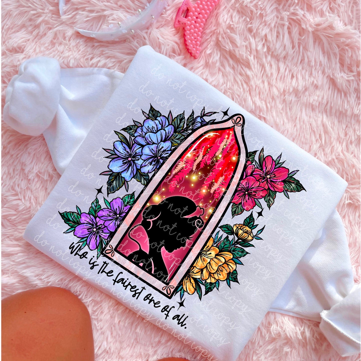 Snow White Floral Window PNG