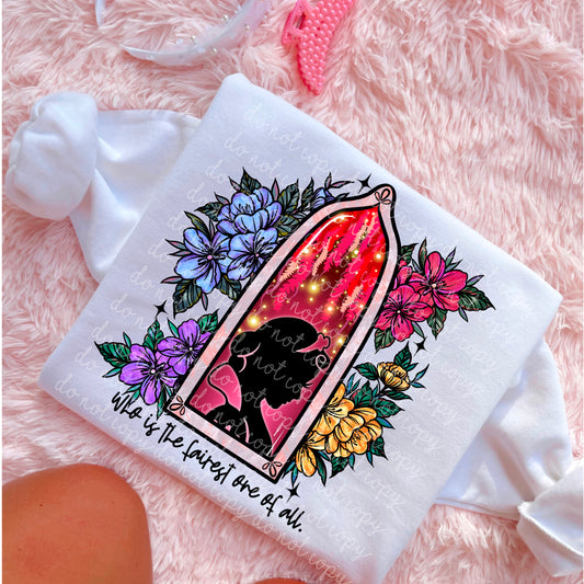 Snow White Floral Window PNG