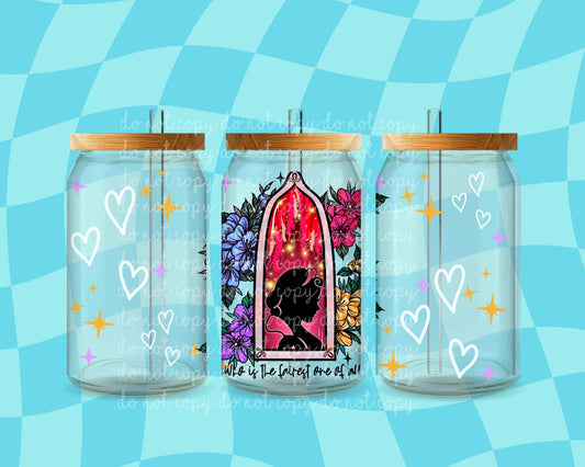 Snow White Floral Window 16 oz