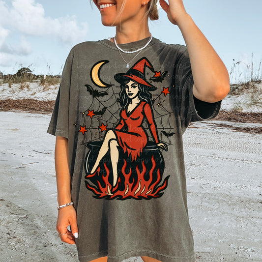 Witch and Cauldron PNG (3 different tones)