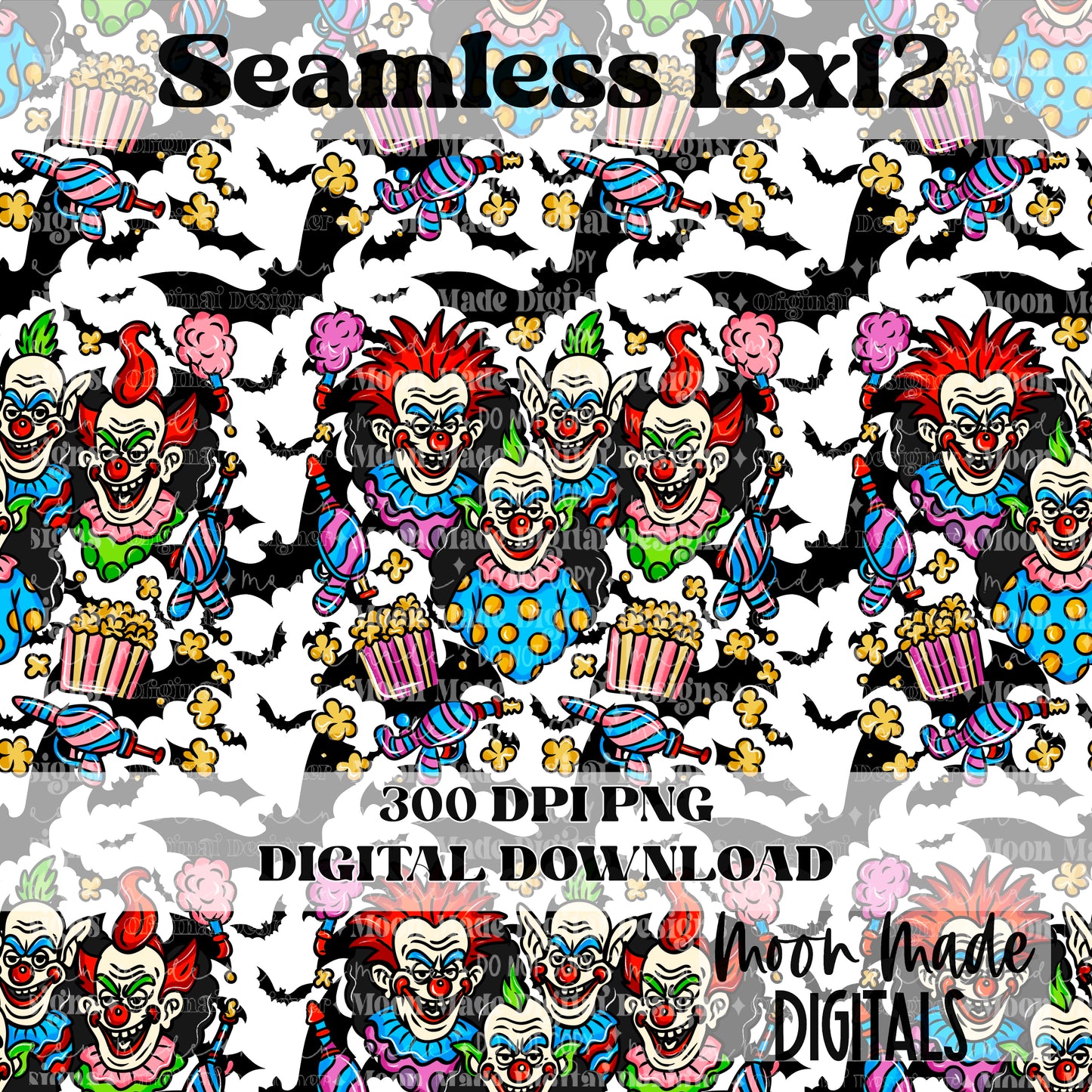 Killer Klowns White Seamless