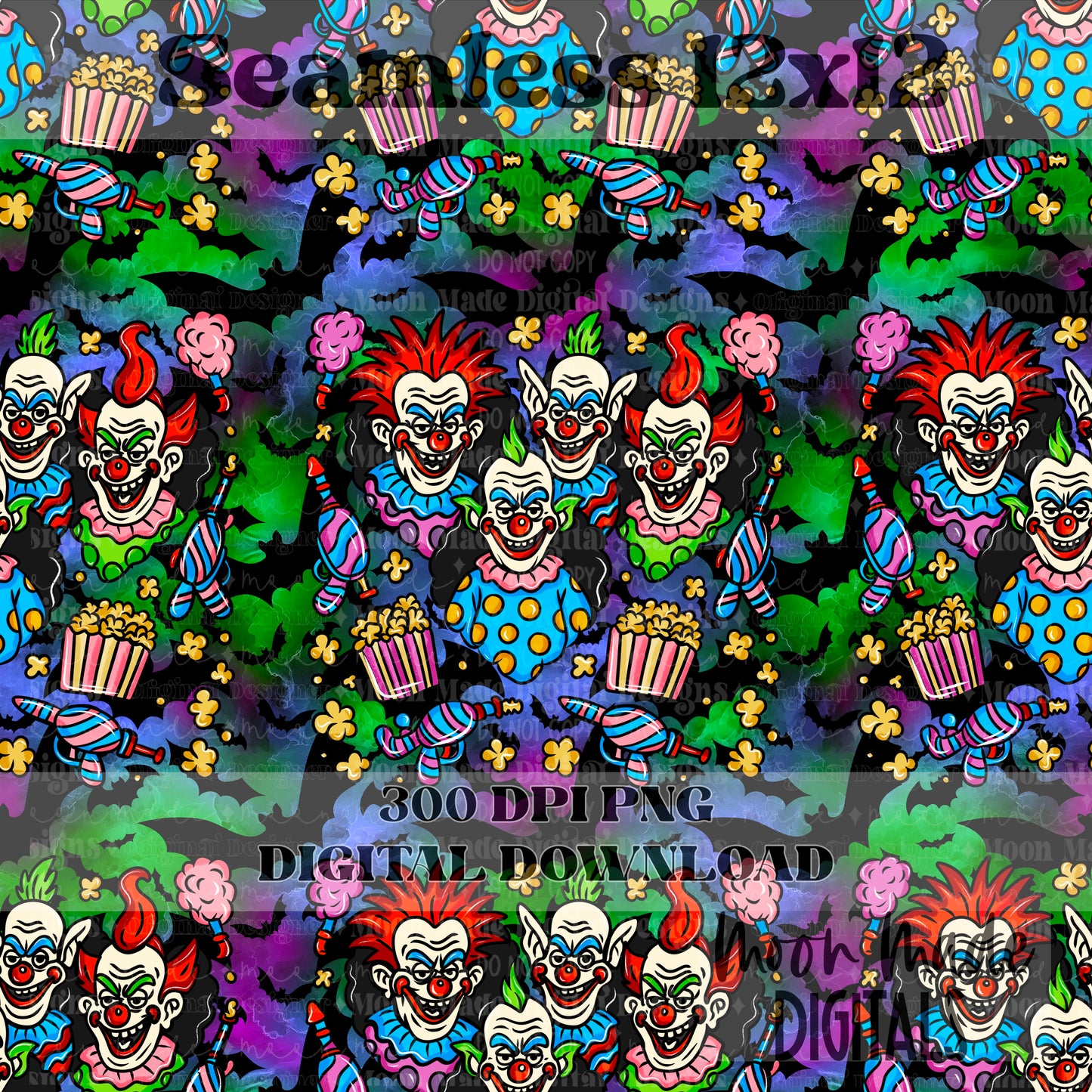 Killer Klowns Black Seamless