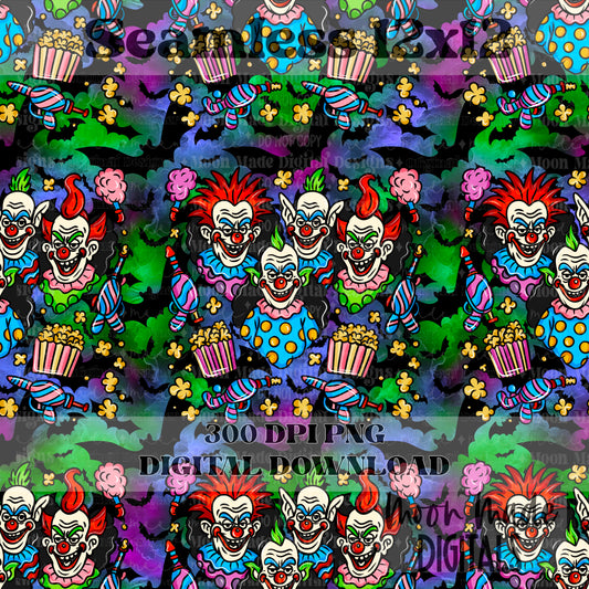 Killer Klowns Black Seamless