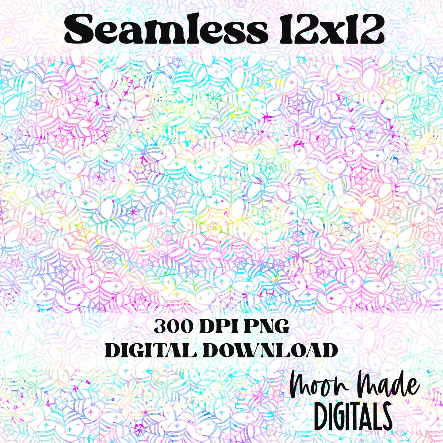 Rainbow Webs White Seamless