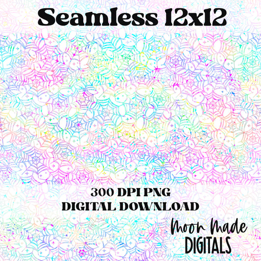 Rainbow Webs White Seamless
