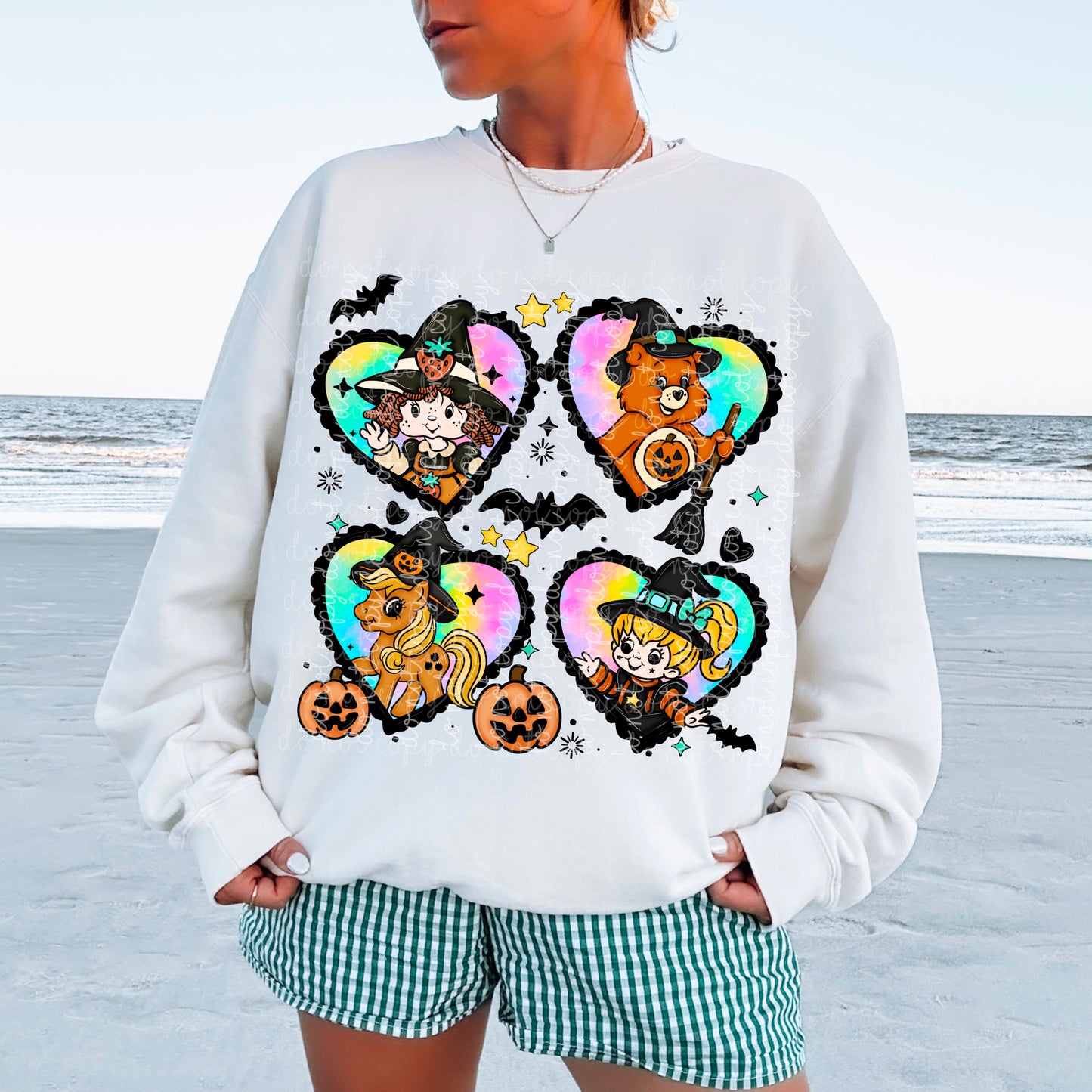 Nostalgic Halloween Hearts (both colors) PNG