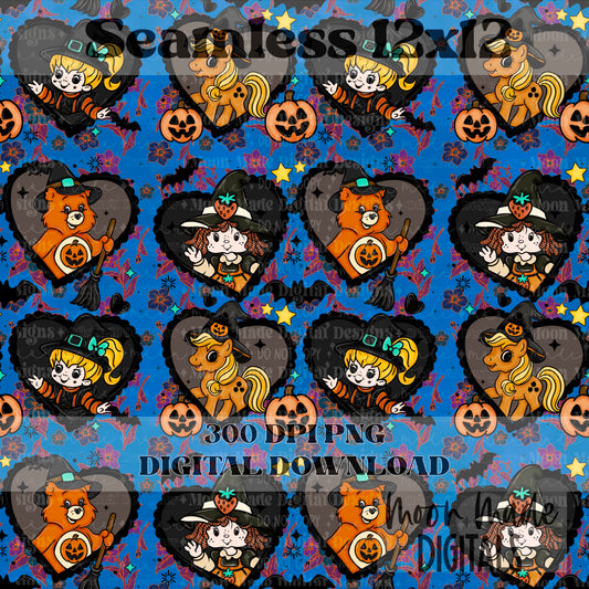 Nostalgic Halloween Hearts Seamless