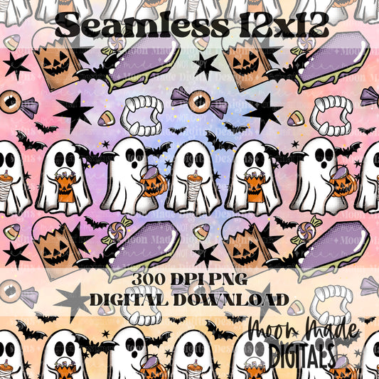 Orange Ghouls Just Want to Trick or Sip Seamless