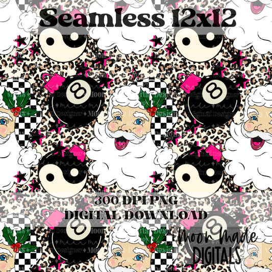 Checkered Trendy Santa Seamless