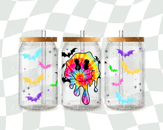 Tie Dye Smiley Bat 16 oz
