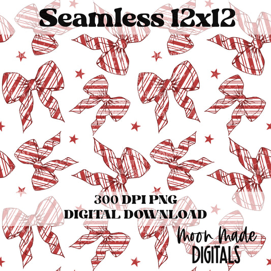 Candy Cane Bow Seamless
