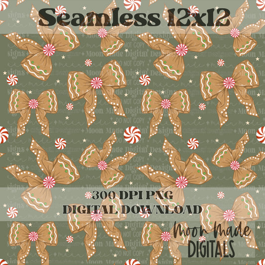 Gingerbread Bow Seamless