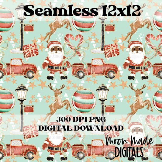 Christmas Santa Collage 2 Seamless