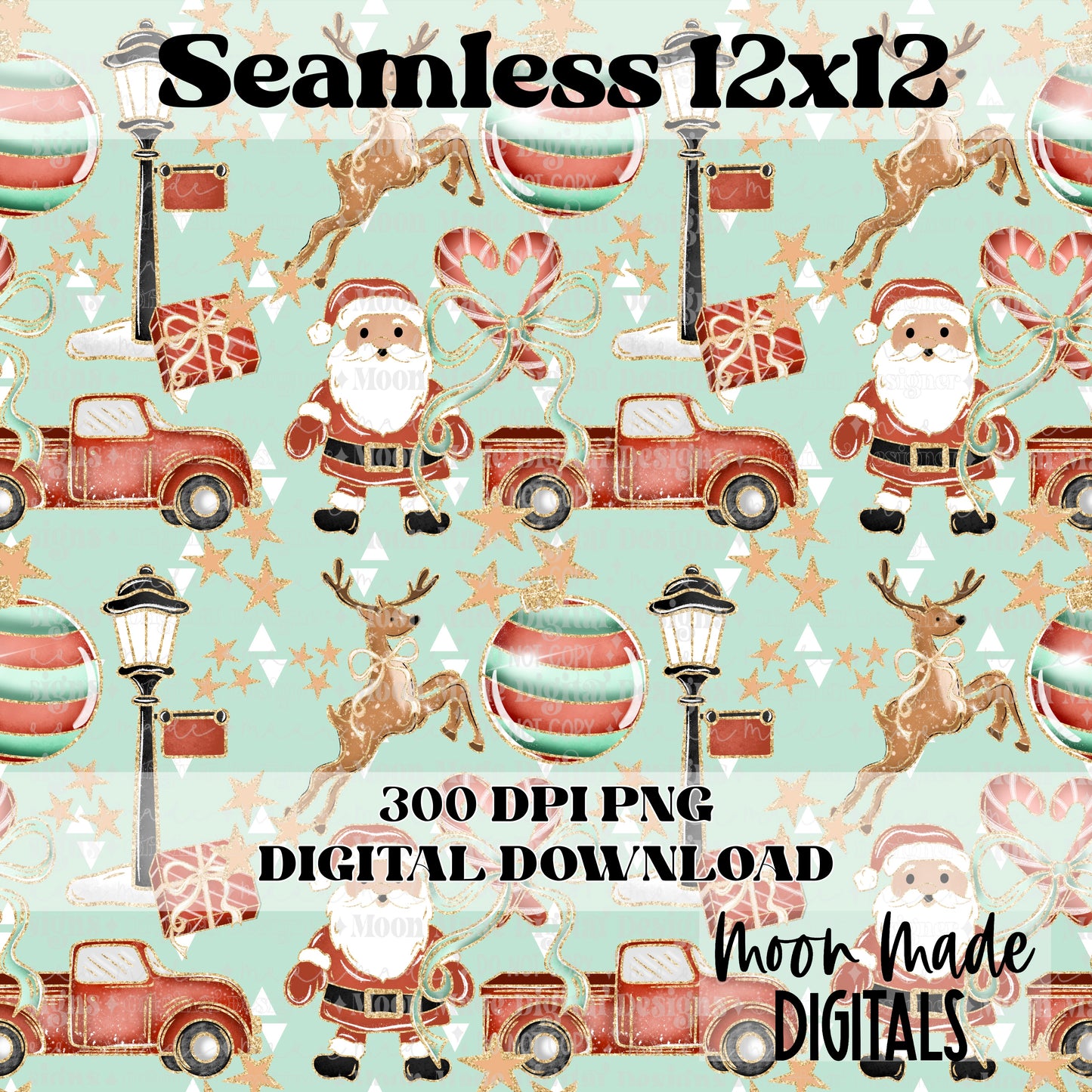 Christmas Santa Collage 1 Seamless