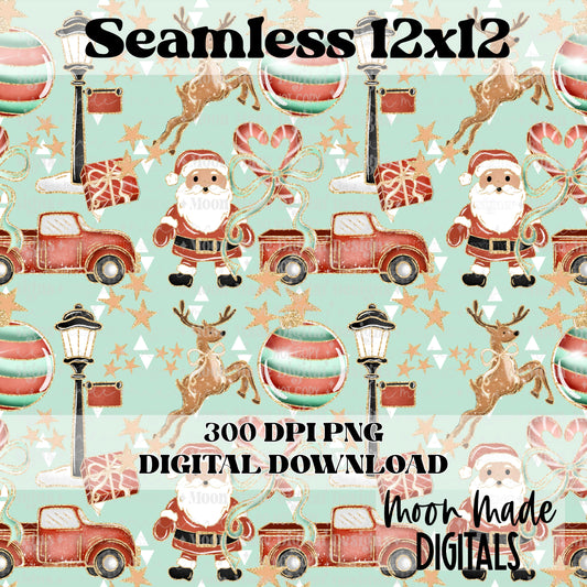 Christmas Santa Collage 1 Seamless