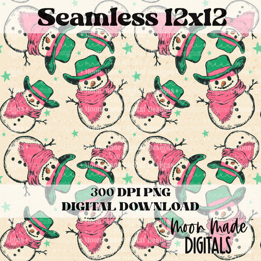 Cowboy Snowman Seamless