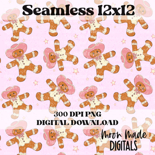 Cowboy Gingerbread Seamless