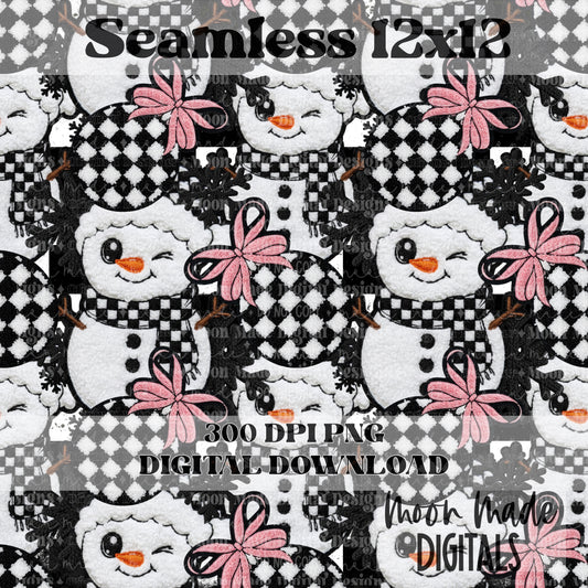 Fuzzy Snowman Seamless