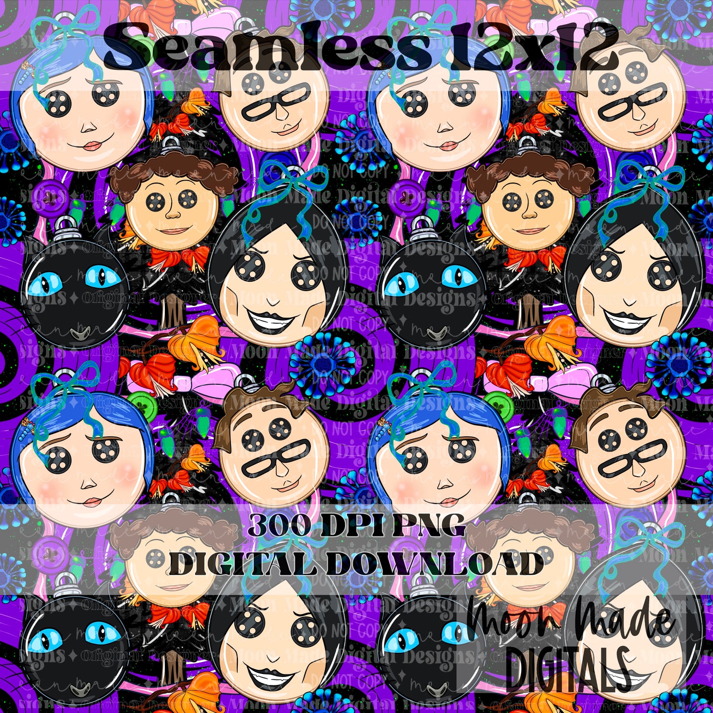 Coraline Christmas Seamless