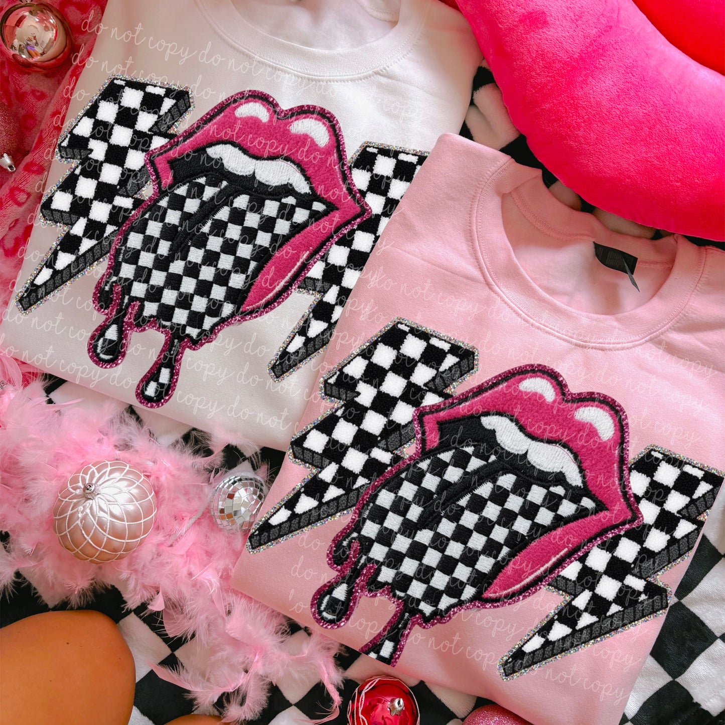 Fuzzy Checkered Bolts PNG