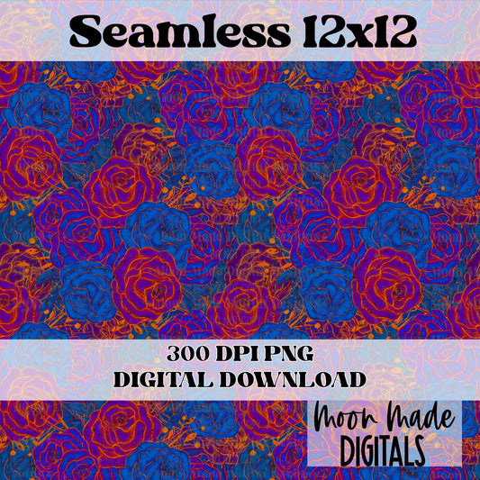 Dancing Ghosts Flowers Only Seamless