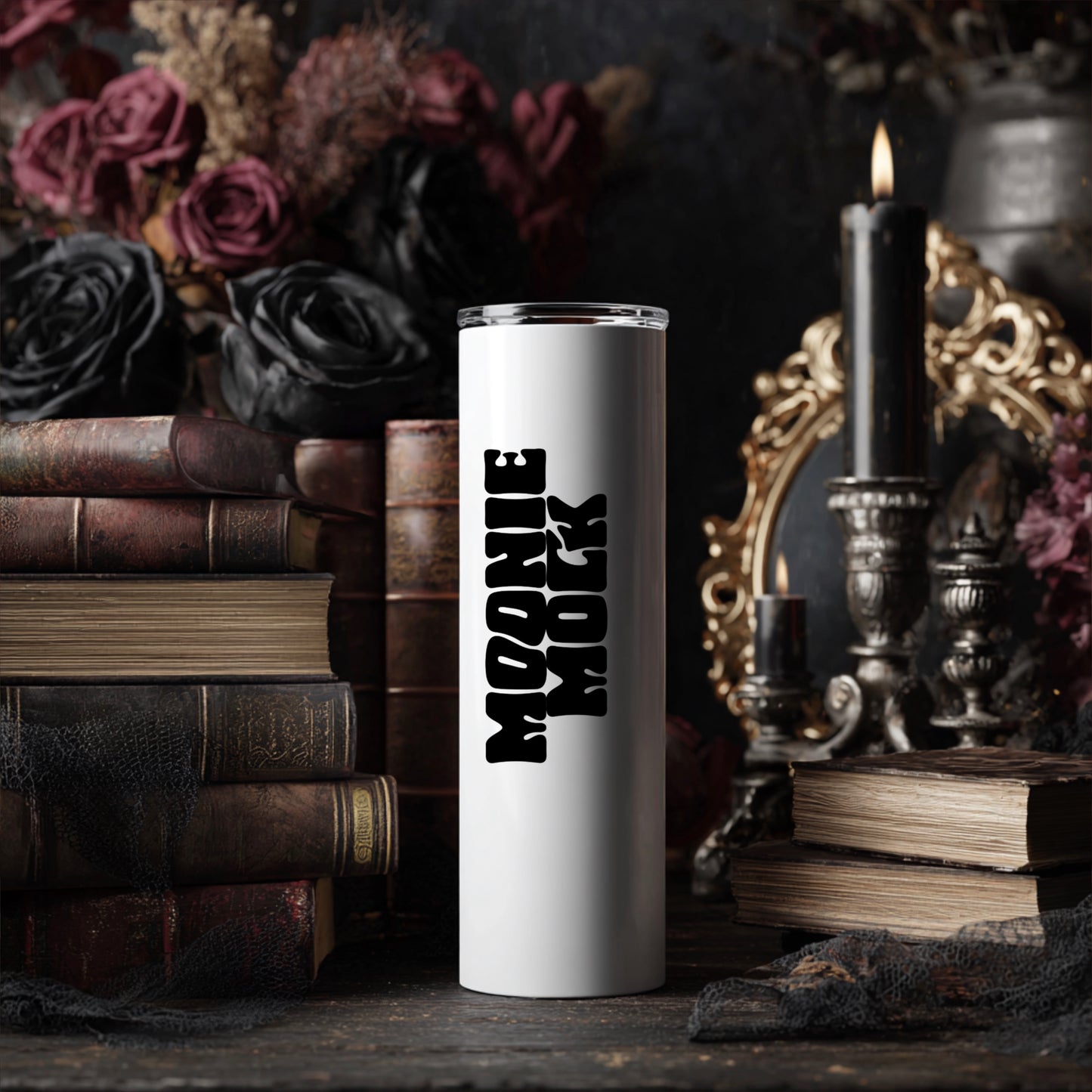 White Tumbler Books1 Mockup