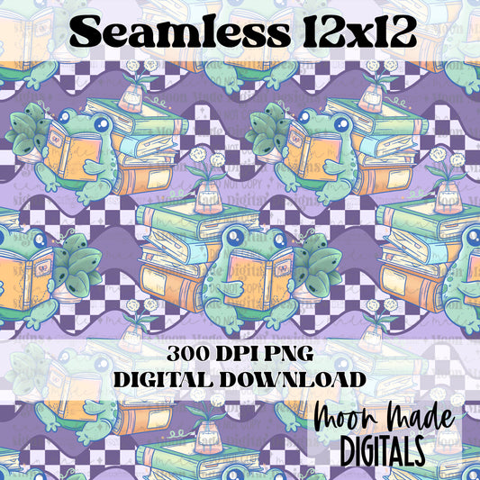 Bookish Frog w/Sleeves Seamless