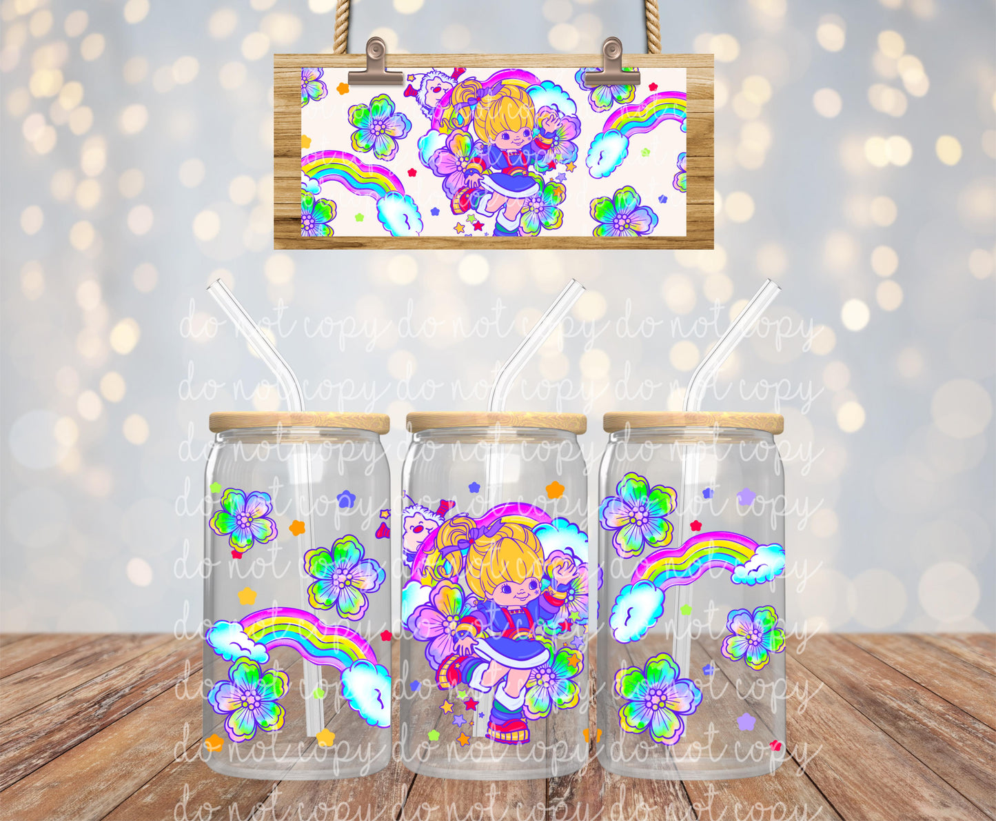 Floral Brite Brite Glass Can