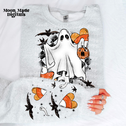 Candy Corn Ghost with Sleeves