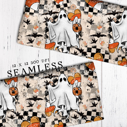 Candy Corn Ghost Seamless