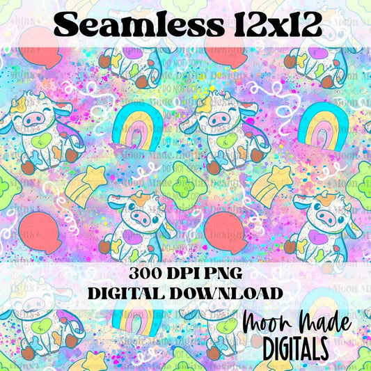 Rainbow Cereal Cows Seamless