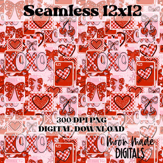 Valentine Stamps Seamless