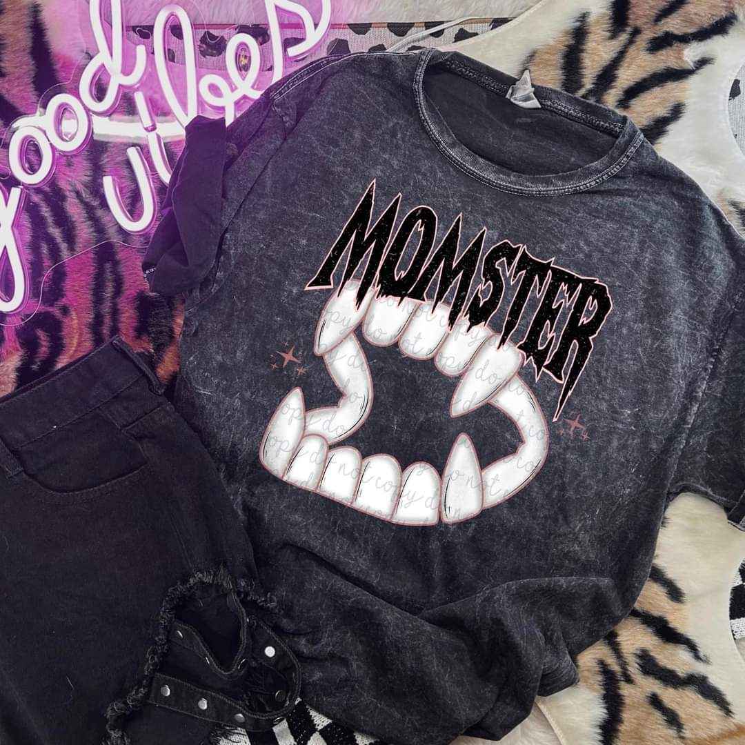 Momster - pink outline