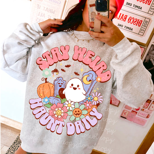 Stay Weird Haunt Daily PNG