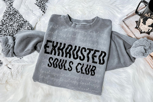 Exhausted souls club - black and white